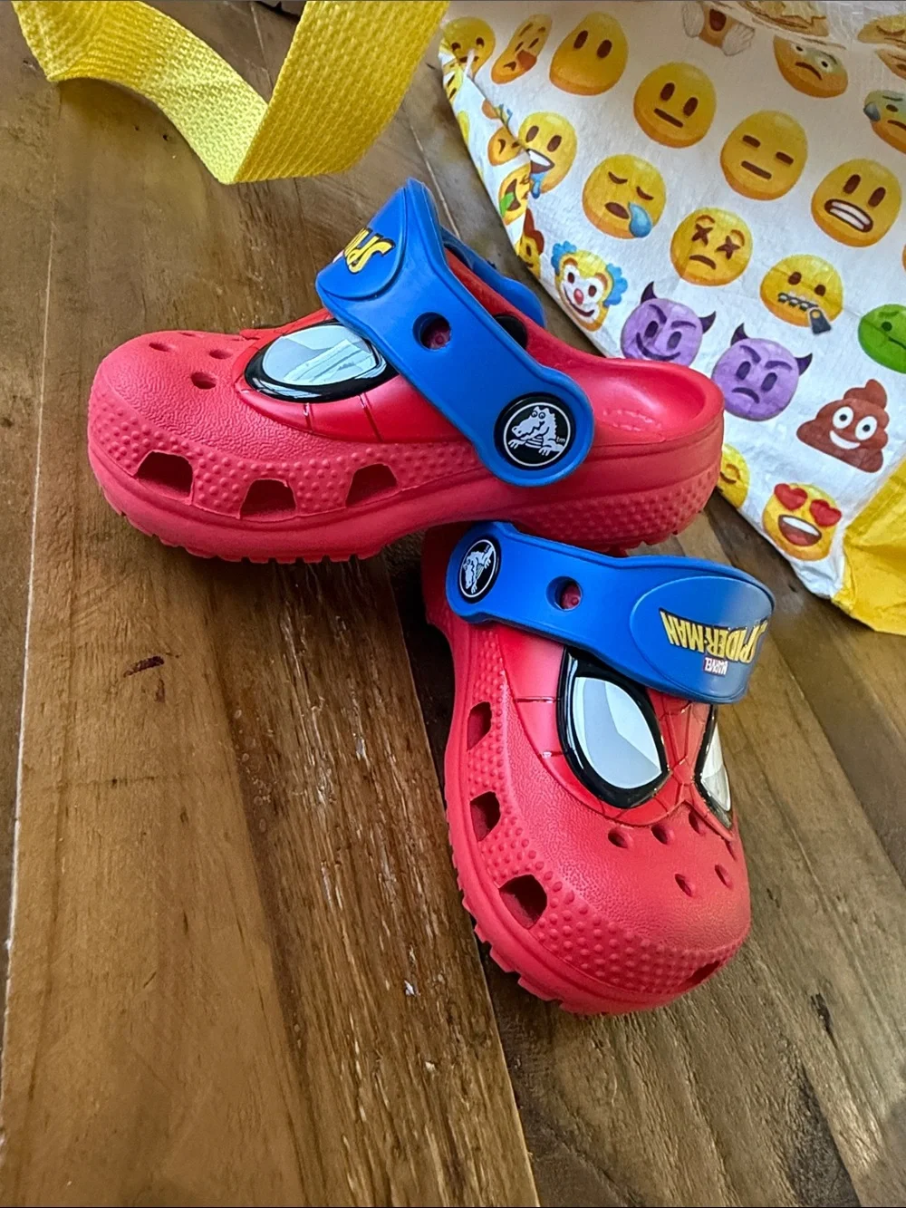 CROCS Kids Red Spider-Man Clogs with Blue Strap